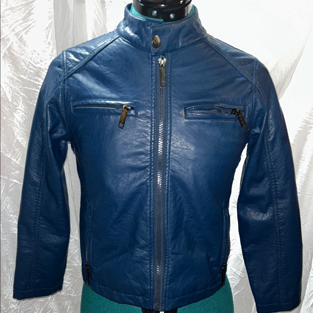 URban Republic Women’s Blue  / teal Leather Jacket  size 8. EUC.